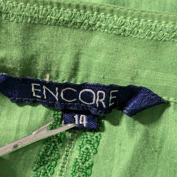 ENCORE Green Sleeveless Blouse Size 14 - Picture 11 of 11